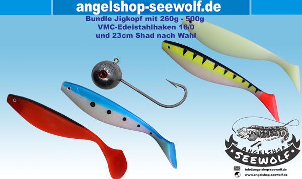 Einen Euro sparen und Jigkopf zusammen mit Großfischshad kaufen