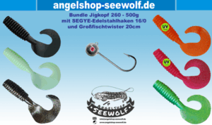 Jigkopf und twister zusammen bestellen und einen Euro sparen