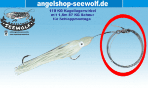 Schleppmontagen Vorfach mit 110KG Wirbel