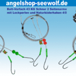 Brandungsvorfach mit Naturköderhaken 4/0