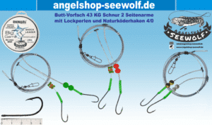 Brandungsvorfach mit Naturköderhaken 4/0