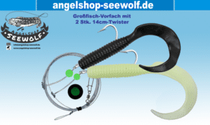 Fluo-Vorfach mit 14cm Großfischtwister