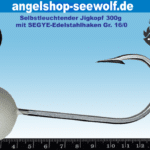 Selbstleuchtender 300g-Jigkopf mit SEGYE High-End-Edelstahlhaken Größe 16/0