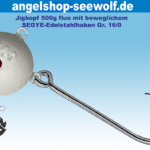 Selbstleuchtender Heilbutt-Jigkopf mit High-End-Haken Größe 16/0