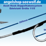 Doppelhaken-System mit Big Game Edelstahlhaken Größe 11/0