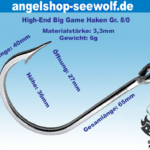 High-End Edelstahl-Angelhaken von SEGYE Größe 8/0