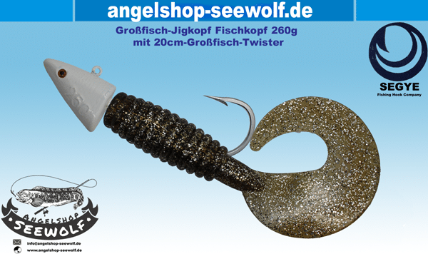 Fluo-Fischkopf-260g-mit-SEGYE High-End-Haken Größe 16/0