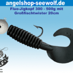 Fluo-Jigkopf-300-500g-mit-VMC-Haken-16-0-und-20cm-Twister-schwarz