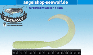 Selbstleuchtender 14cm Großfischtwister für Beifänger und Jigköpfe