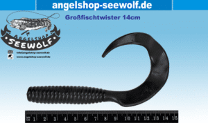 14cm Großfischtwister schwarz, die letzte im Farbspektrum sichtbare Farbe!