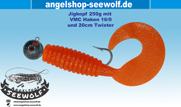 Jigkopf-250g-mit-VMC-Haken-16-0-und-Twister-orange