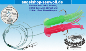 Pilksystem mit 2 hochwertigen fluoreszierenden Oktopus