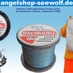 4-fach geflochtene Angelschnur grau 0,35mm / 27KG