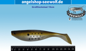 Großfisch-Shad 15cm grün-weiß mit schwarzen Punkten