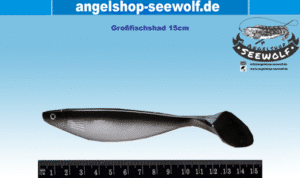 15cm Großfisch-Shad in schwarz-weiß